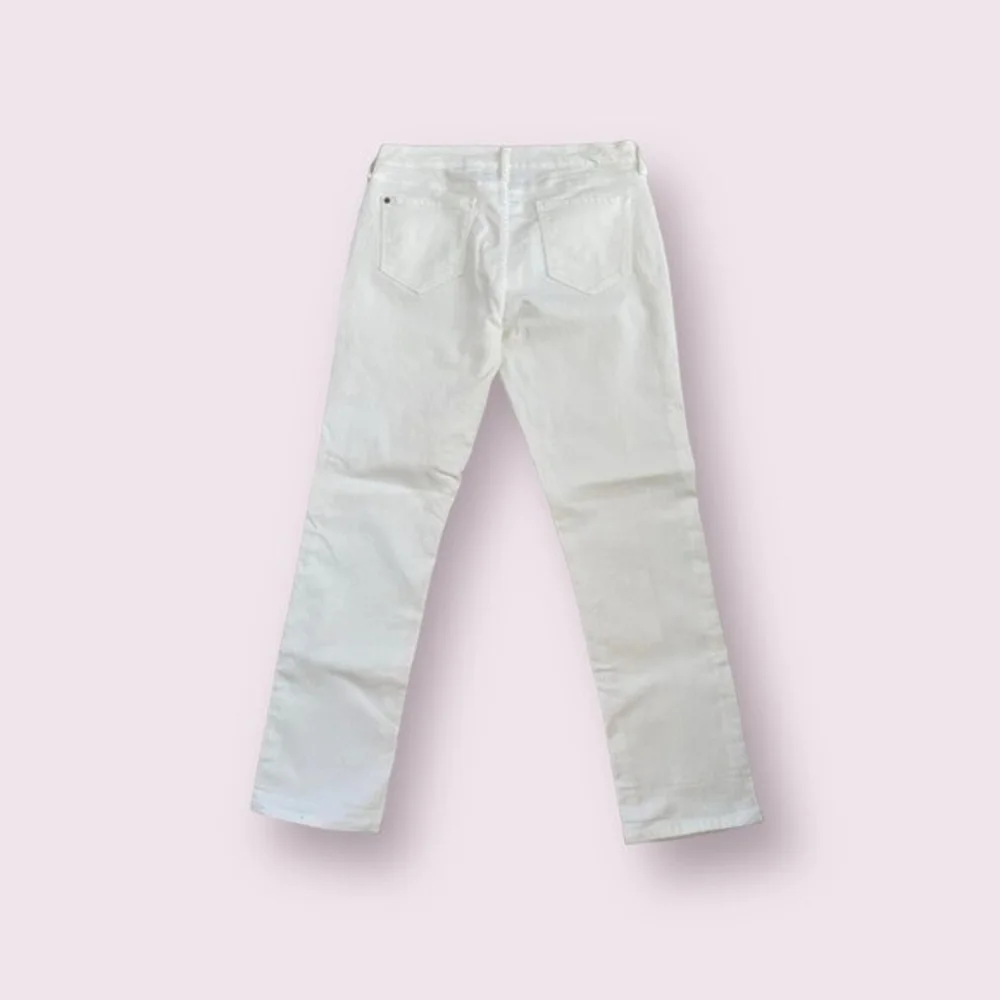 Old Navy White Cotton Boyfriend Straight Jeans Women Size 8 27" Inseam EXcellent - Picture 4 of 7
